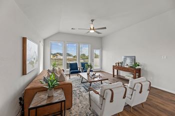 Caso santa rita ranch rental homes in liberty hill, texas model living room